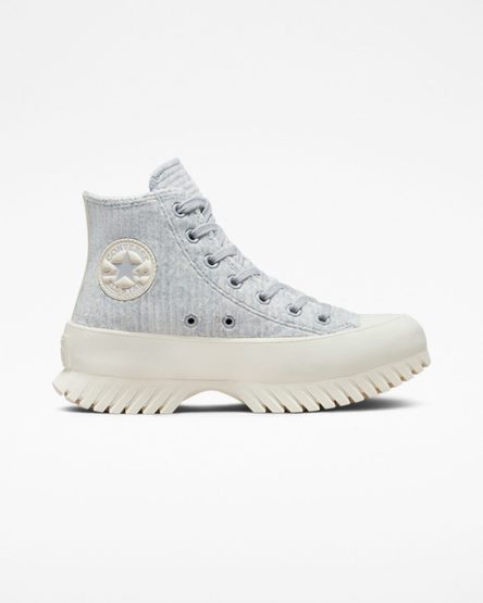 Tenis Converse Chuck Taylor All Star Lugged 2.0 Velour Cano Alto Feminino Azuis | PT E0730T5